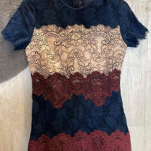 SOLD - Sandro Cocktail Lace Mini Dress - Picture 2 of 3